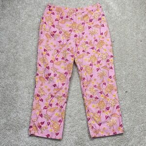 Lilly Pulitzer Pants Womens 6 Pink Turtle Print Capri Straight Leg Crop Twill